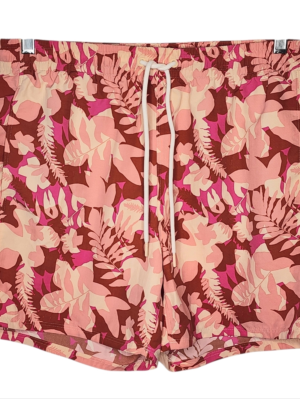 EDDIE BAUER Women's Nylon Board Shorts Swim Beach Drawstring Tropical Print S